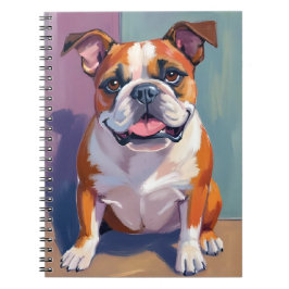 Cuaderno Pintura de mascota de bulldog caprichosa acuarela 