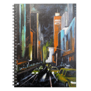 Cuaderno Pintura de Medianoche Eléctrica de Nueva York - Al