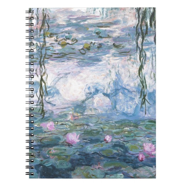 Cuaderno Pintura de nenúfares impresionista de Claude Monet (Frente)