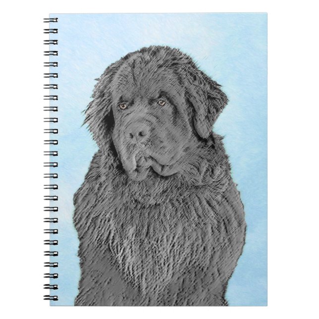 Cuaderno Pintura de Newfoundland - Cute original Dog Art (Frente)