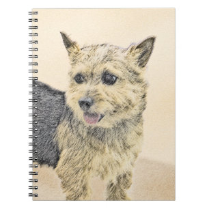 Cuaderno Pintura de Norwich Terrier - Arte de Perro Origina
