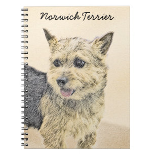 Cuaderno Pintura de Norwich Terrier - Arte de Perro Origina