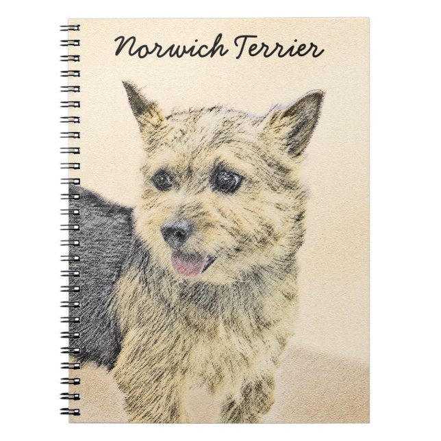 Cuaderno Pintura de Norwich Terrier - Arte de Perro Origina (Frente)
