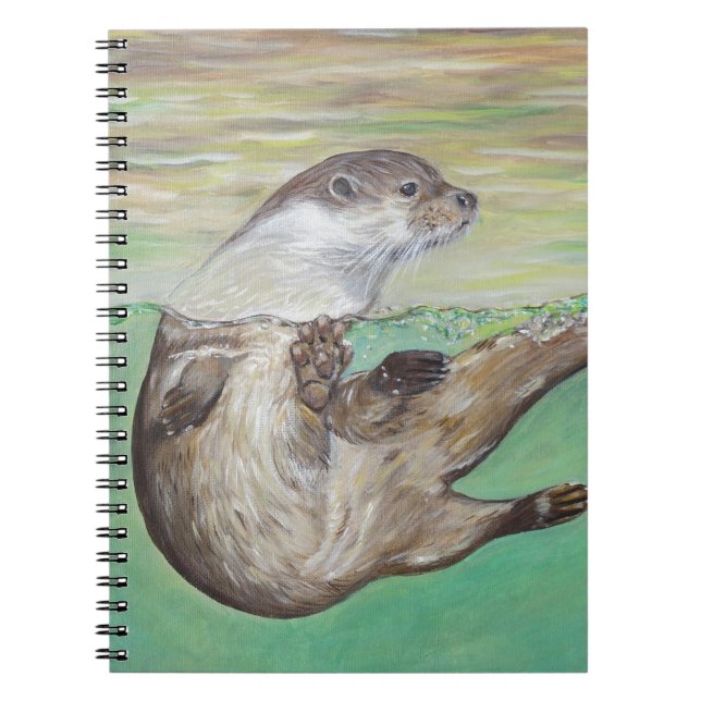 Cuaderno Pintura de nutria de río juguetona (Frente)