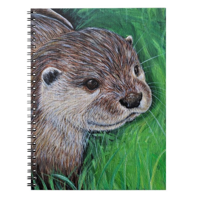 Cuaderno Pintura de nutria de río pequeña (Frente)