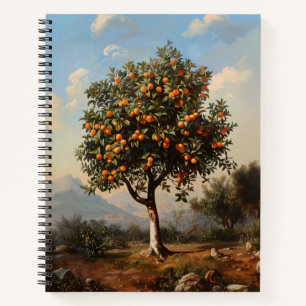 Cuaderno Pintura de paisaje de naranjo vintage