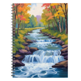 Cuaderno Pintura de paisaje natural de cascada