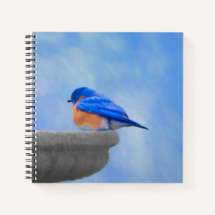 Cuaderno Pintura de pájaro azul - Arte original de aves