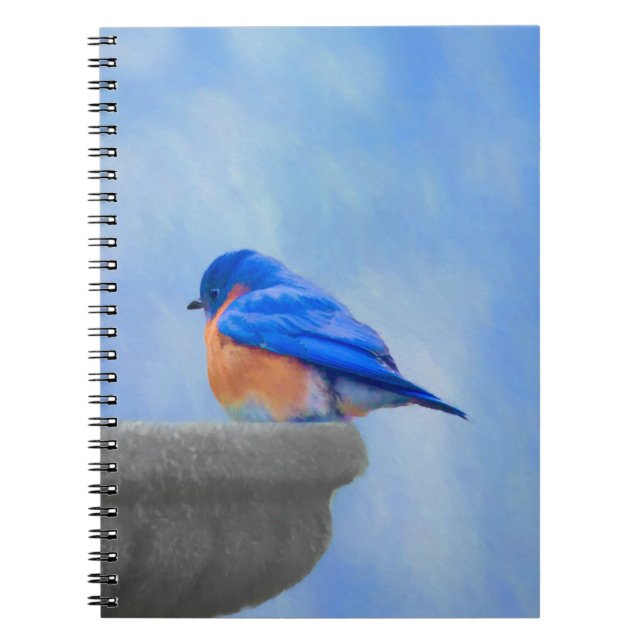 Cuaderno Pintura de pájaro azul - Arte original de aves (Frente)