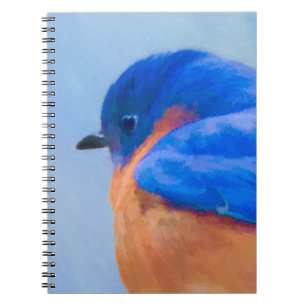 Cuaderno Pintura de pájaro azul - Arte original de aves