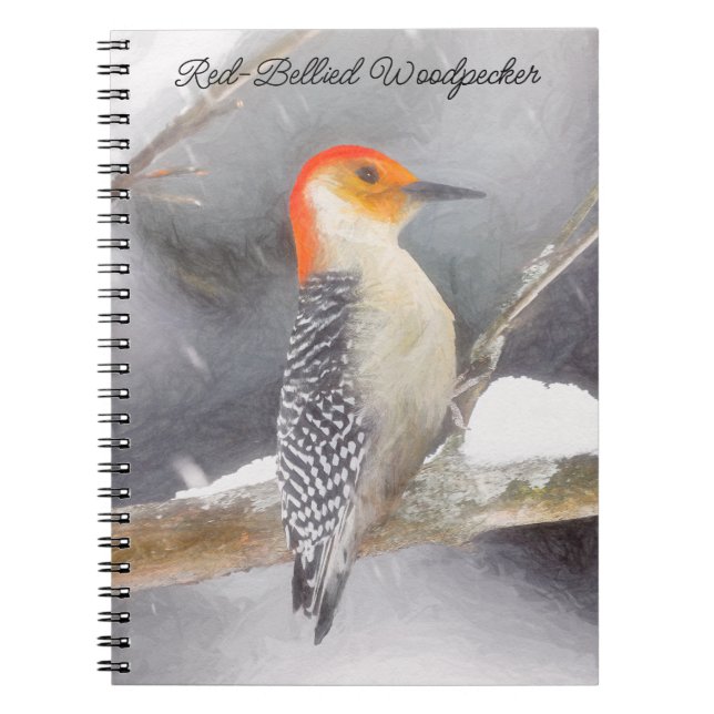 Cuaderno Pintura de pájaro de madera roja (Frente)