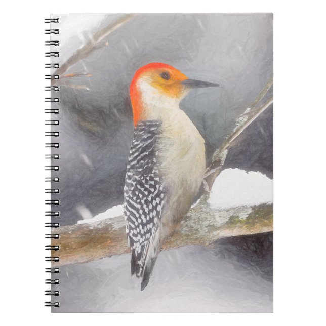 Cuaderno Pintura de pájaro de madera roja (Frente)