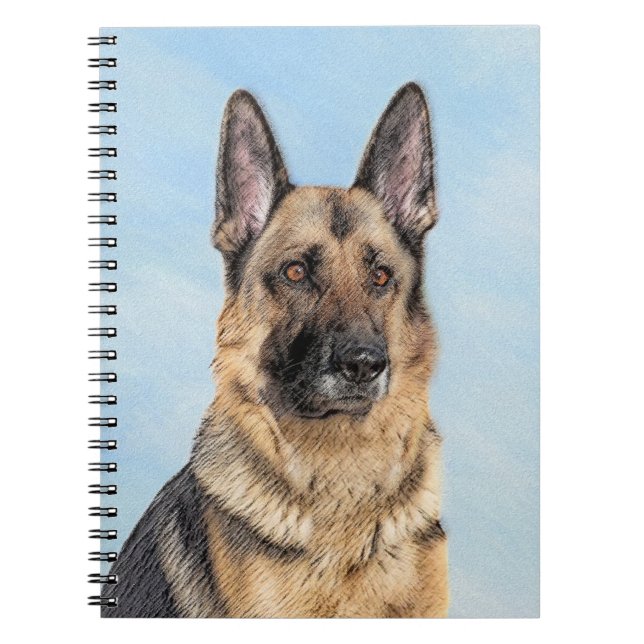 Cuaderno Pintura de pastor alemán - Arte de perro original  (Frente)