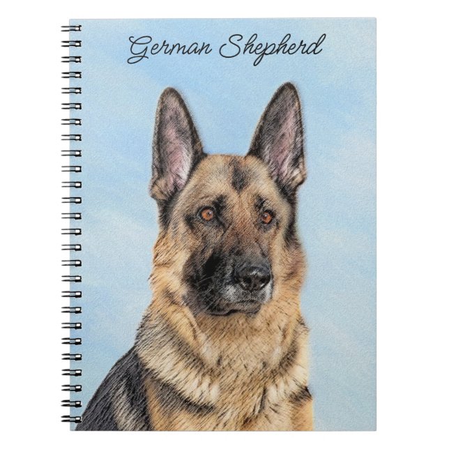 Cuaderno Pintura de pastor alemán - Arte de perro original  (Frente)