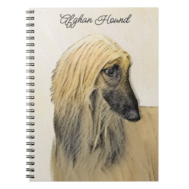 Cuaderno Pintura de perro afgano - Arte de perro original l (Frente)