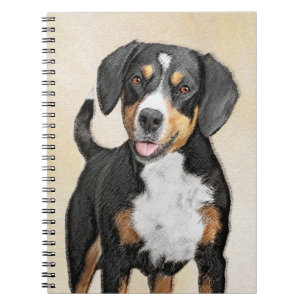 Cuaderno Pintura de perro de la montaña Entlebucher - Arte