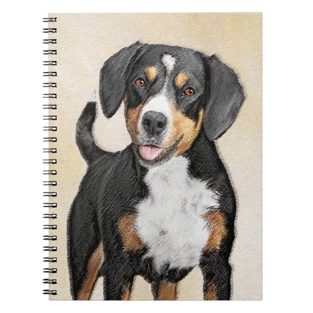Cuaderno Pintura de perro de la montaña Entlebucher - Arte  (Frente)