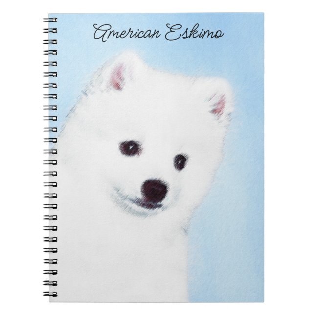 Cuaderno Pintura de perro esquimal estadounidense - Arte de (Frente)