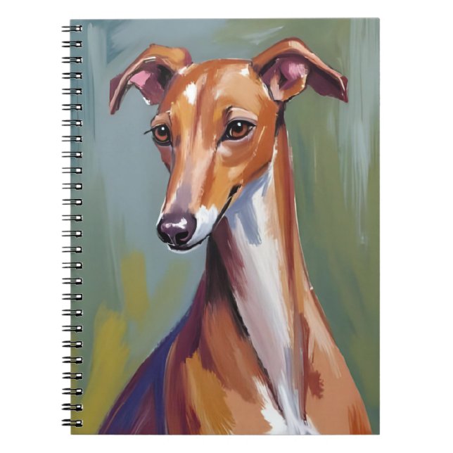 Cuaderno Pintura de perro galgo italiano (Frente)