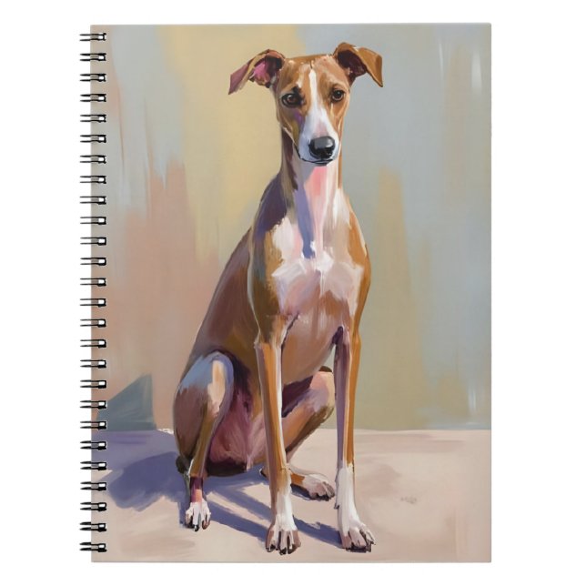Cuaderno Pintura de perro galgo italiano (Frente)