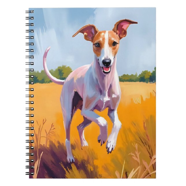 Cuaderno Pintura de perro galgo italiano mascota (Frente)