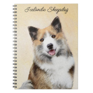 Cuaderno Pintura de Perro Islandés - Arte Original de Perro