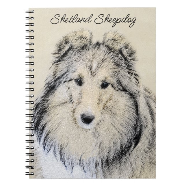 Cuaderno Pintura de perro pastelero de Shetland - Arte de p (Frente)