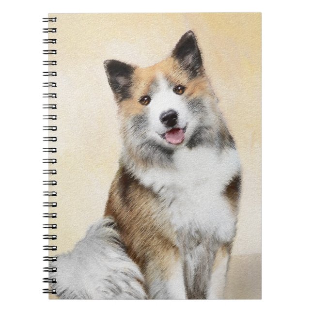 Cuaderno Pintura de perro pastor islandés - Arte original d (Frente)