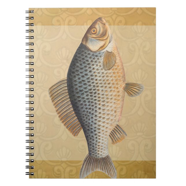 Cuaderno pintura de pesca de carpa dibujo de agua dulce  (Frente)