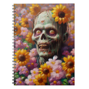 Cuaderno Pintura de petróleo de zombies en Halloween, campo