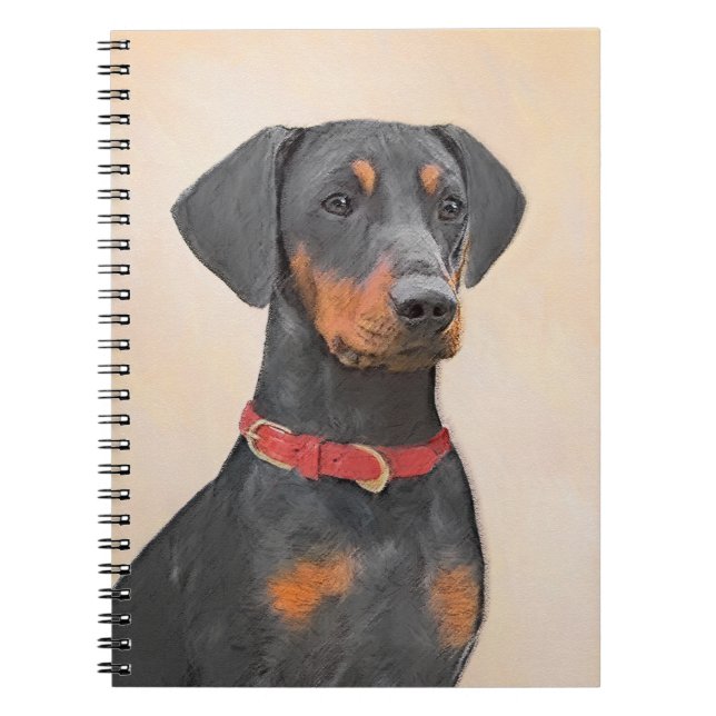 Cuaderno Pintura de Pinscher original de arte animal (Frente)