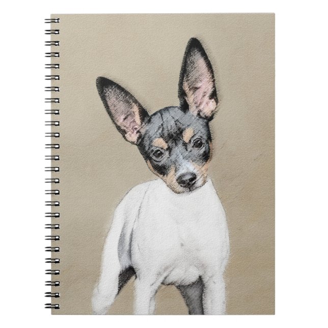 Cuaderno Pintura de Rat Terrier - Arte Perro Original. (Frente)