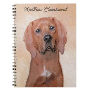 Cuaderno Pintura de Redbone Coonhound - Arte de perro origi
