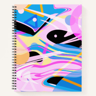 Cuaderno Pintura de resumen geométrico de tres dimensiones