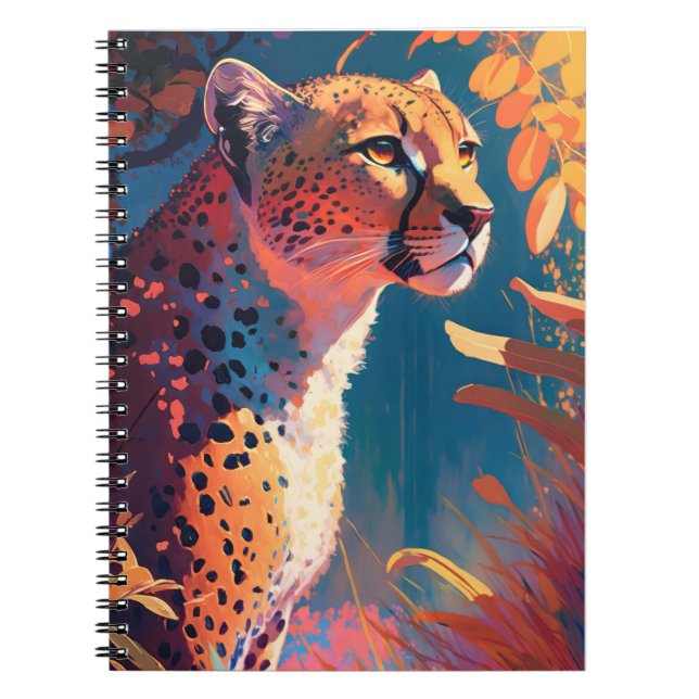 Cuaderno Pintura de retrato animal de Cheetah Vida silvestr (Frente)
