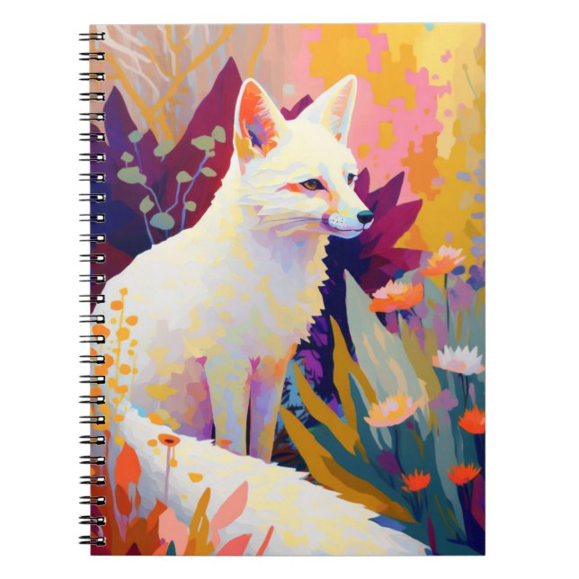 Cuaderno Pintura de retrato animal de Fox con vida salvaje  (Frente)