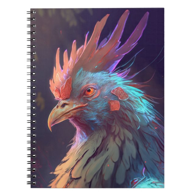 Cuaderno Pintura de retrato animal de gallo al aire libre (Frente)