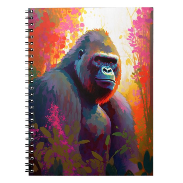 Cuaderno Pintura de retrato animal de gorila sin vida silve (Frente)