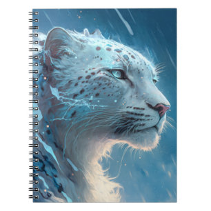 Cuaderno Pintura de retrato animal de leopardo de la nieve
