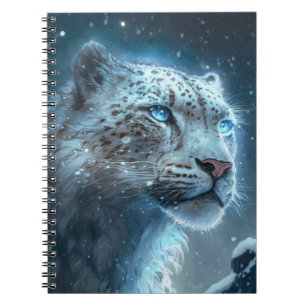 Cuaderno Pintura de retrato animal de leopardo de la nieve