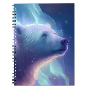 Cuaderno Pintura de retrato animal de oso polar sin vida si