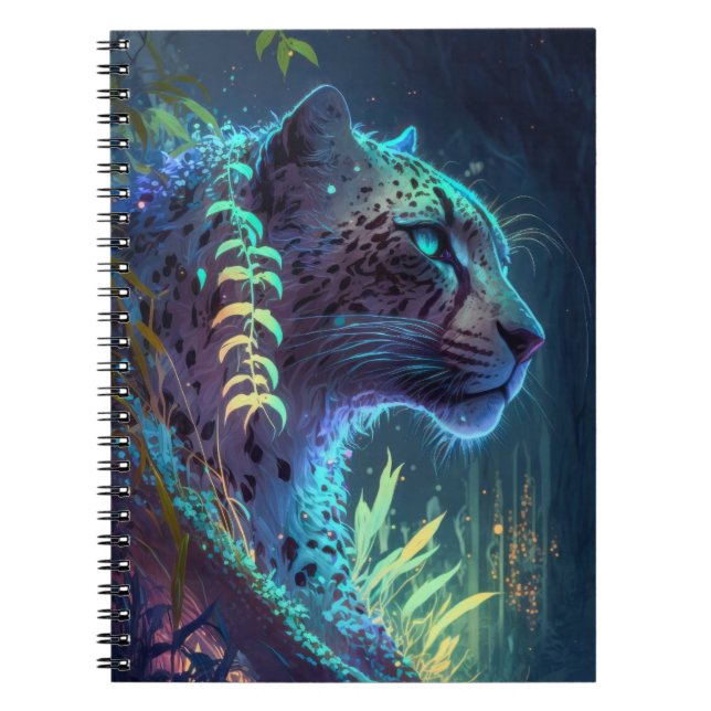 Cuaderno Pintura de retrato animal de pantera vida salvaje  (Frente)