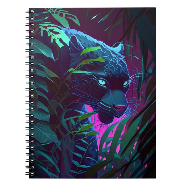 Cuaderno Pintura de retrato de animales leopardos al aire l (Frente)