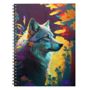 Cuaderno Pintura de retrato de animales lobo Vida salvaje a