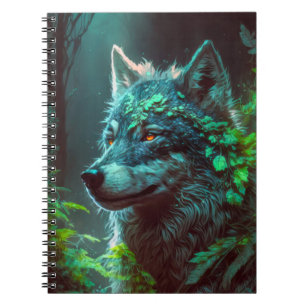 Cuaderno Pintura de retrato de animales lobo Vida salvaje a
