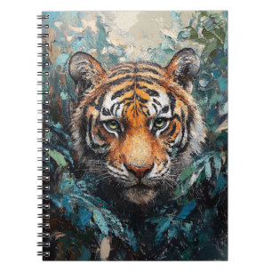 Cuaderno Pintura de retrato de tigre en la selva