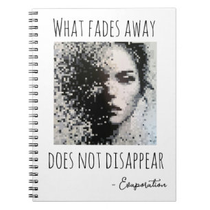Cuaderno Pintura de rostro de píxeles en blanco y negro 