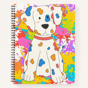 Cuaderno pintura de salpicadura de perro
