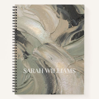 Cuaderno Pintura de Salvia Abstracta con Nombre Personaliza
