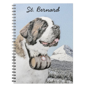 Cuaderno Pintura de San Bernardo - Arte de Perro Original.